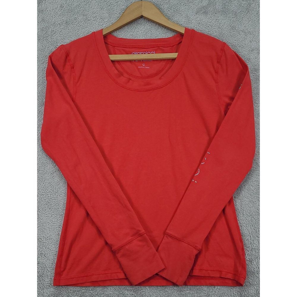 Gramicci Womens Long Sleeve Running Shirt‎ Sz Large Salmon